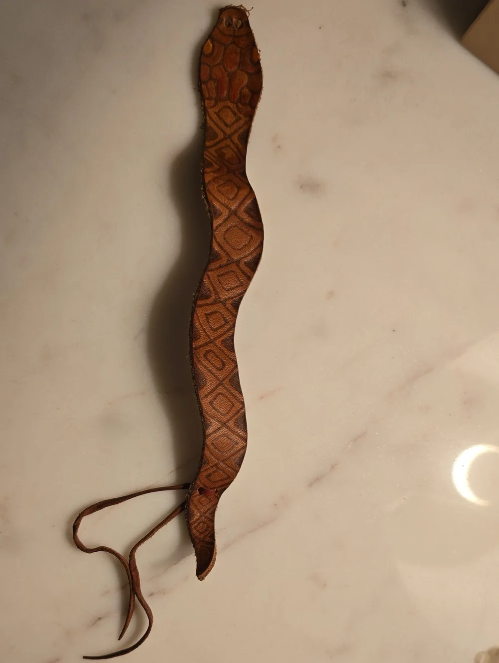Handcrafted, Hand Painted Snake Leather Bracelet